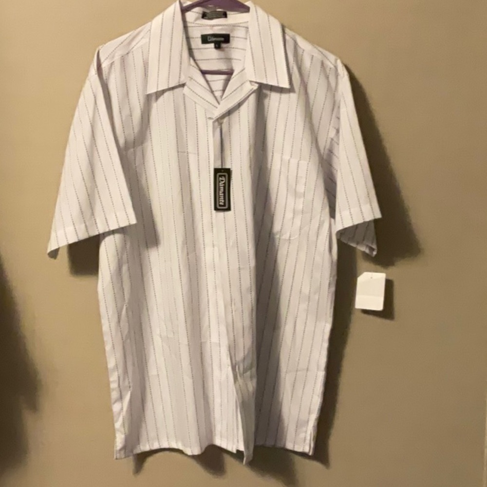 Dior White and Gray Striped Casual Shirt